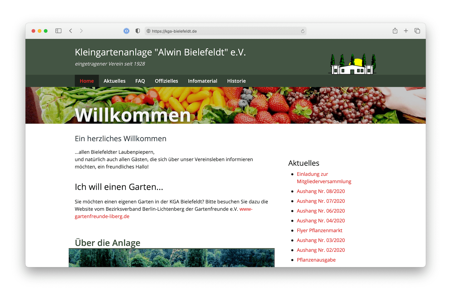 Screenshot von kga-bielefeldt.de Webseite